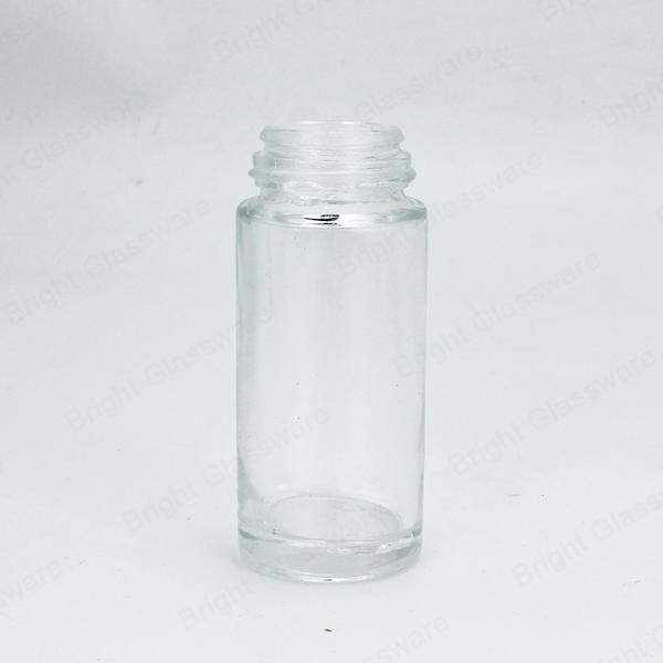 Hot Sale Clear Glass Round Essential Oil Bottle With Plastic Lid For Skincare