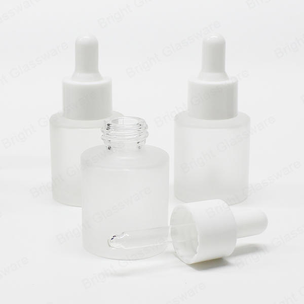 High Quality Amber White Frosted Flat Shoulder Essential Oil Bottle For Personal Care
