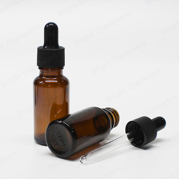 Factory Made 5ml 10ml 15ml 20ml 30ml Glass Amber Essential Oil Bottle With Dropper Lid