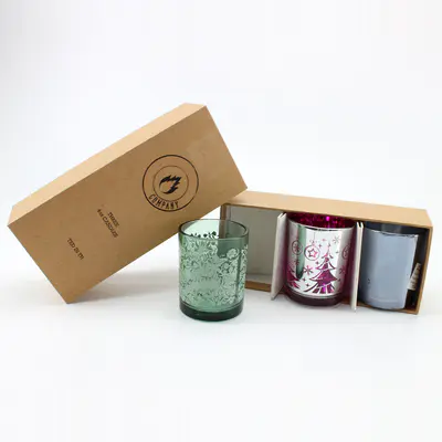 Hot Sales Luxury Brown 3-Piece Set Candle Jar Box Packaging