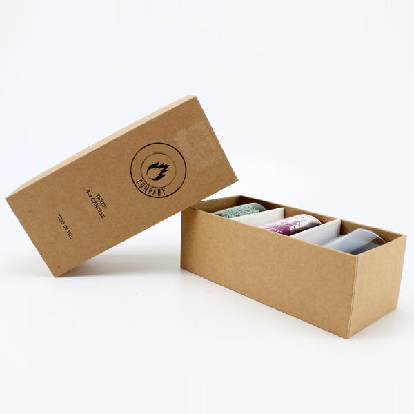 Hot Sales Luxury Brown 3-Piece Set Candle Jar Box Packaging