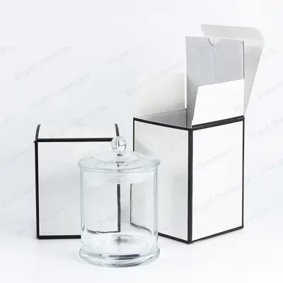 Top Quality Kraft Paper White Foldable Candle Jar Box,Custom Sizes Accepted