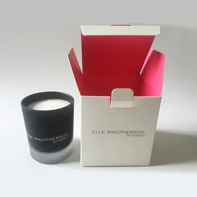 Hot Sale Custom Logo Pattern White Red Black Foldable Candle Box