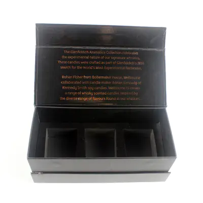 Factory Wholesale Delicate Custom Logo Pattern Black Cosmetic Box Packaging