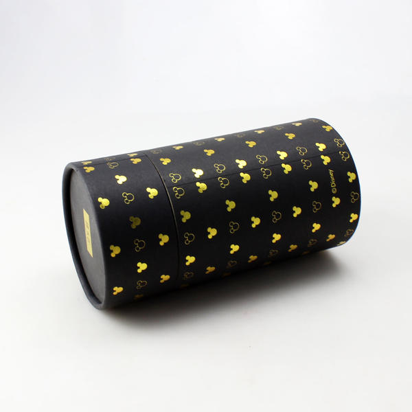 Custom Pattern Luxury Black Green Cylindrical Gift Box With Lid For Family And Friend