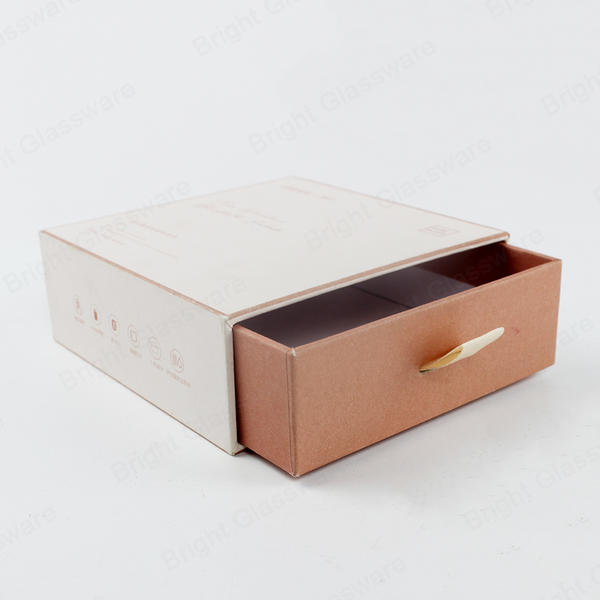 Drawer Box Custom Size Beige Gift Boxes Wholesale With Ribbon For Present