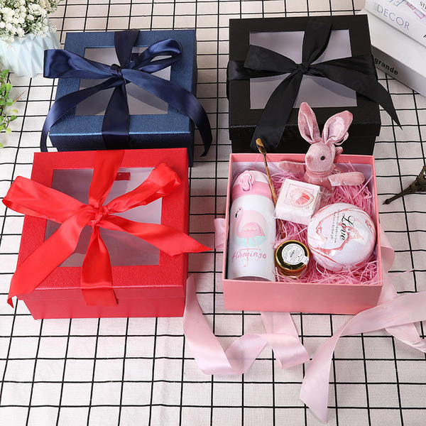 Luxury L M S Custom Size Red Black Pink Paper Boxes For Gifts Packaging With Lid
