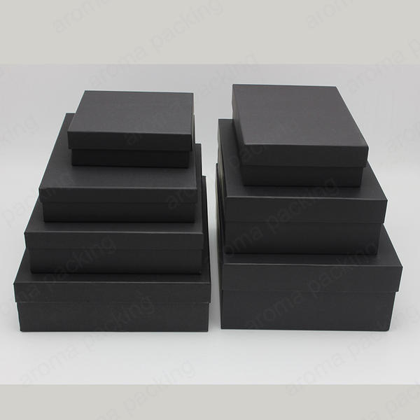 Hot Sale Reusable Black Grey Beige Paper Boxes For Gifts Packaging With Lid