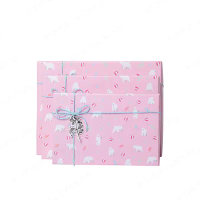 Top Quality Luxury Square Pink Paper Boxes For Gifts Packaging With Lid And Ribbon