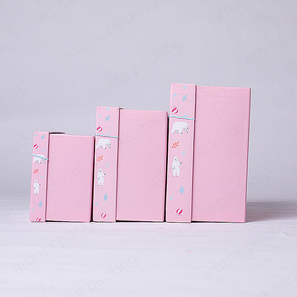 Top Quality Luxury Square Pink Paper Boxes For Gifts Packaging With Lid And Ribbon