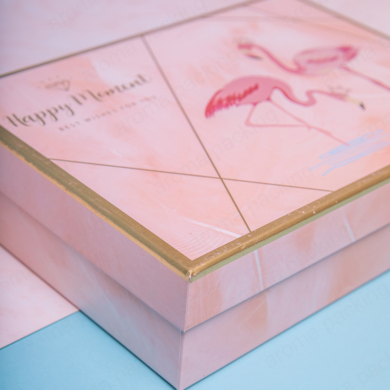 주문 만화 패턴 로고 귀여운 핑크 종이 상자 선물 포장 선물
