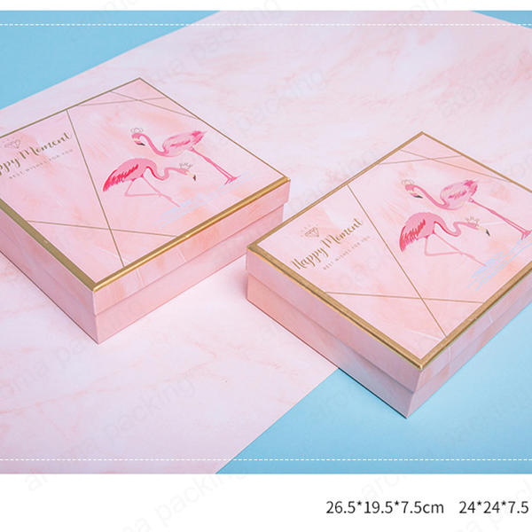 Custom Cartoon Pattern Logo Cute Pink Paper Boxes For Gifts Packaging For Present