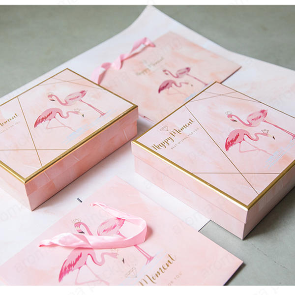 Custom Cartoon Pattern Logo Cute Pink Paper Boxes For Gifts Packaging For Present