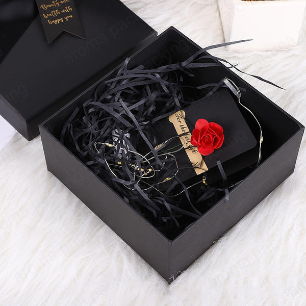 Luxury Black Ribbon For Square Black Paper Boxes For Gifts Packaging For Mother's Day,Birthdays,Bridal Gifts,Weddings