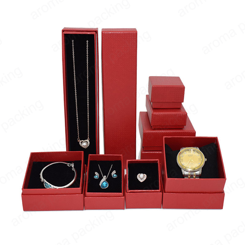 보석, 시계, 주문 독점적인 크기를 위한 포장하는 호화스러운 빨간 보석 상자