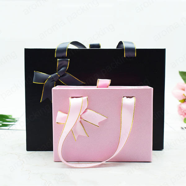 Hot Sale L S M Custom Size Drawer Box Pink Black Gift Boxes Wholesale With Ribbon