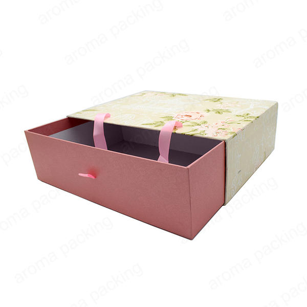 The New Custom Pattern Drawer Box Luxury Beige Pink Gift Boxes Wholesale