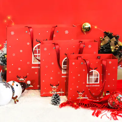 クリスマステーマシリーズ赤い木のギフトボックス靴下、帽子のための卸売カスタムパターン