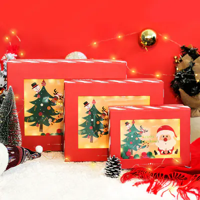 クリスマステーマシリーズLMS赤緑ギフトボックス卸売プレゼント