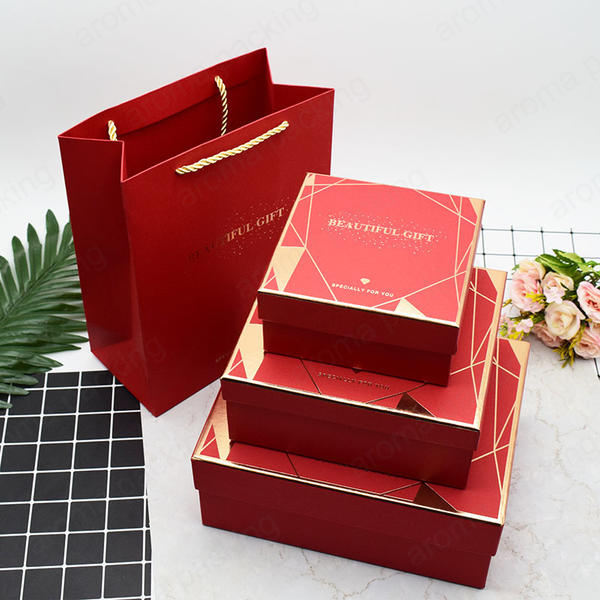 Custom Color L M S Red Gift Boxes Wholesale Luxury Flip-Top Box For Present