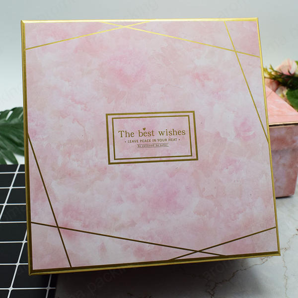 Luxury Paper Gift Cardboard Boxes Pink Rose Gift Boxes Wholesale With Lid