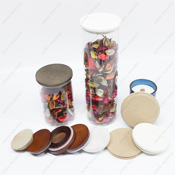 Anti-Corrosive Healthy Round MDF Wooden Lid For Candle Jar Storage Jar Other Deco