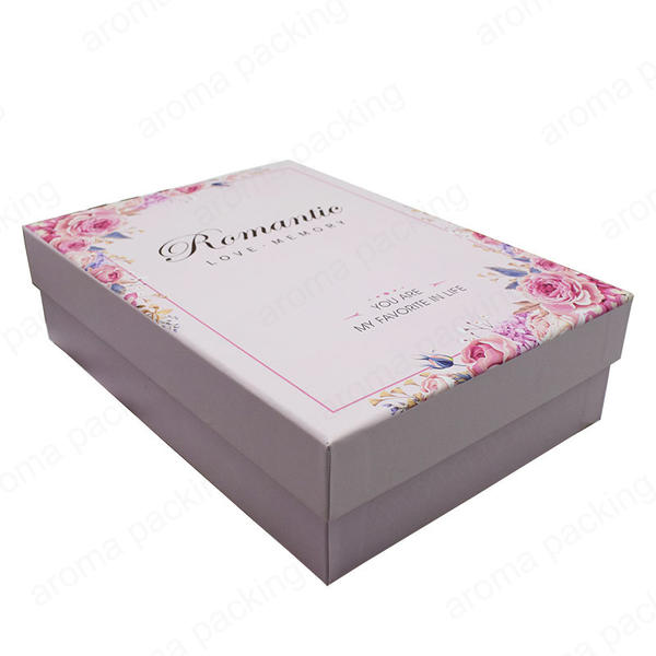 Custom Flower Pattern Pink Luxury Gift Boxes Wholesale With Lid,Custom Size,Random Ribbon