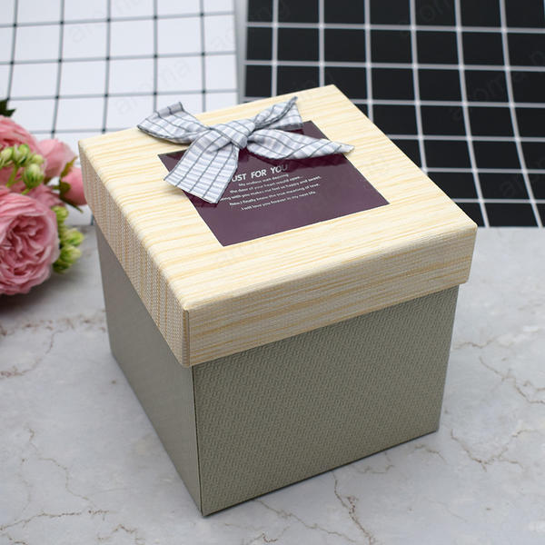 Luxury Square Black Gray Yellow Gift Boxes Wholesale With Lid And Bow Tie