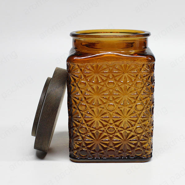 Wholesale Amber Green Blue Glass Storage Jar For Storage Of Solid Liquids