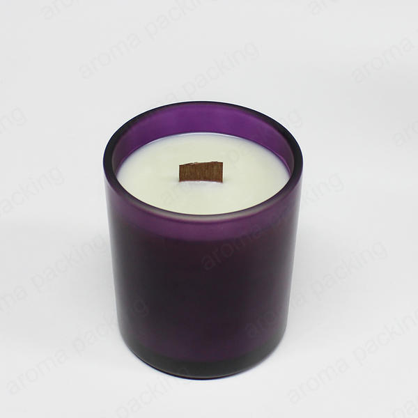 Hot Sale Matte Glass Candle Jar Green Blue Purple White Spray Color Jar For Candle