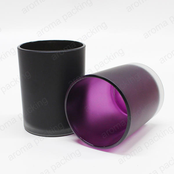luxury 10oz Pink Black Yellow Purple Matte Glass Candle Jar For Diy Your Need