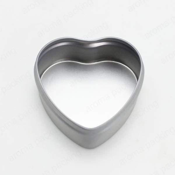 Hot Sale 50ml 2oz Heart-Shaped Tinplate Jar With Tinplate And Clear Lid