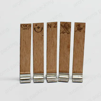 High Quality Custom Logo Wood Wick With Iron Stand For Candle Making