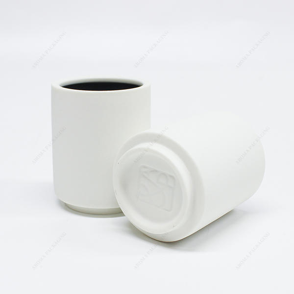 Hot Sale Custom Logo Matte Spray Color Ceramic Candle Jar For Candle Making