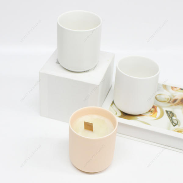 Wholesale Matte Black Yellow Ceramic Candle Jar For Candle Making