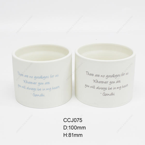 High Quality Custom Logo White Matte Ceramic Candle Jar For Candle Making