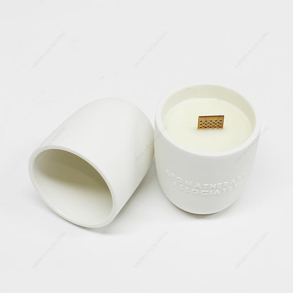 Hot Sale Round Bottom White Matte Ceramic Candle Jar For Candle Making