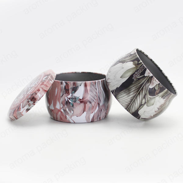 High Quality Custom Pattern Round Bottom Tinplate Jar With Metal Lid