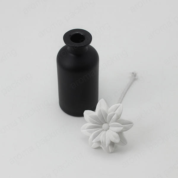 Hot Sale Matte Black Glass Diffuser Bottle With Gypsum Diffuser For Home Deco