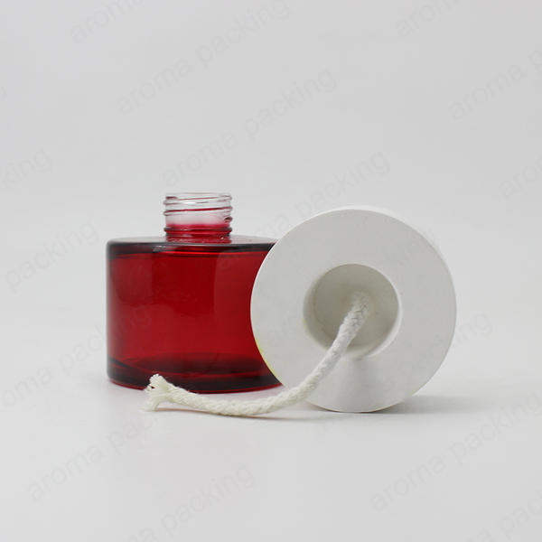 Wholesale Luxury Red Green Round Glass Diffuser Bottle With Round Gypsum Diffuser