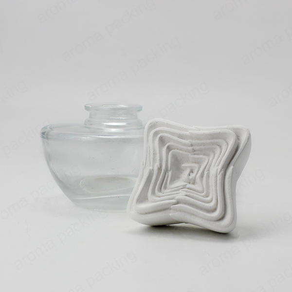 Wholesale Luxury Round Clear Glass Diffuser Bottle With Custom Shape Gypsum Diffuser