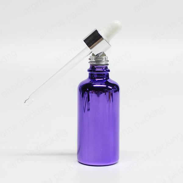 Hot Sale 55ml UV Protection Luxury Purple Glass Essential Oil Bottle For Skincare
