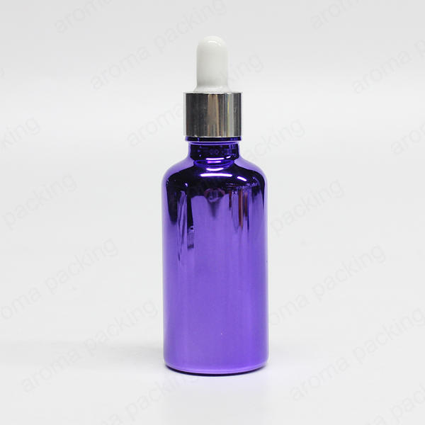 Hot Sale 55ml UV Protection Luxury Purple Glass Essential Oil Bottle For Skincare