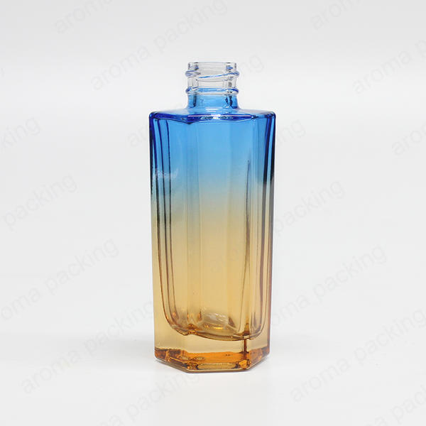 Hot Sale 50ml Custom Gradient Color Glass Essential Oil Bottle With Dropper