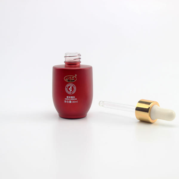 High Quality Round Red Perfume Glass Bottle With Custom Cap For Skincare