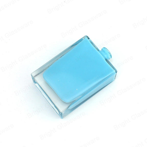 Hot Sale Luxury Blue Spray Color 4oz 120ml Glass Perfume Bottle With Custom Lid