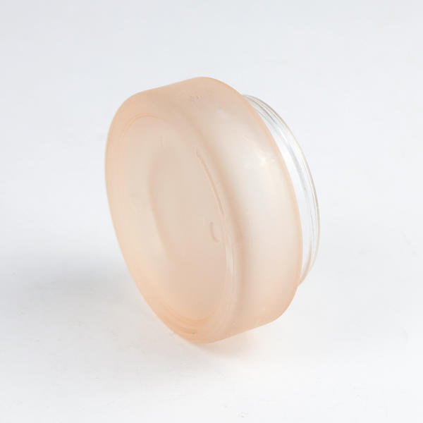 蓋付きの新しいカスタム形状の丸い正方形の透明なオレンジ色のガラスクリームジャー
