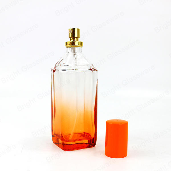 Wholesale High Quality Thick Gradient Color 30ml 50ml 100ml Glass Perfume Bottle With Lid