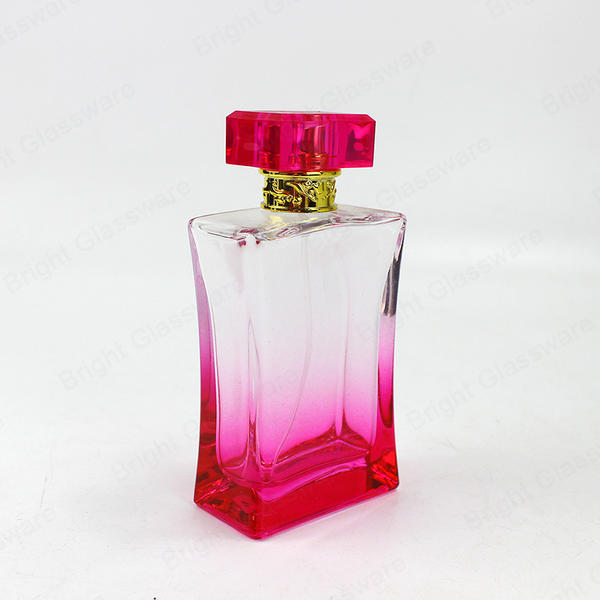 Wholesale Factory Embossed Square Glass Perfume Bottle With Cap For Personal Care