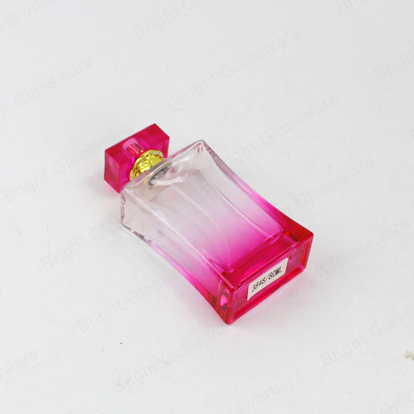 Wholesale Factory Embossed Square Glass Perfume Bottle With Cap For Personal Care